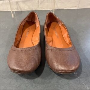 Lucky Brand Emmie sz 10 brown leather ballet flats
